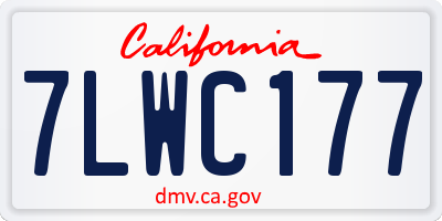 CA license plate 7LWC177