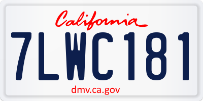 CA license plate 7LWC181