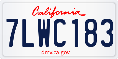 CA license plate 7LWC183