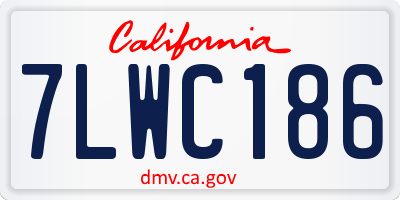 CA license plate 7LWC186