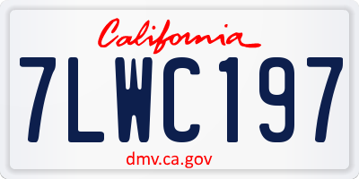 CA license plate 7LWC197