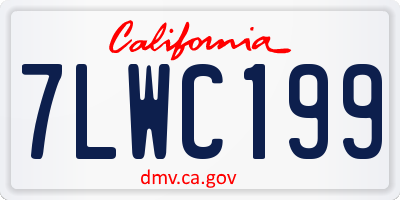 CA license plate 7LWC199