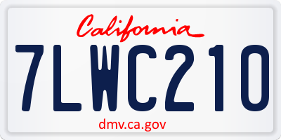 CA license plate 7LWC210