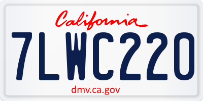 CA license plate 7LWC220