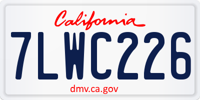 CA license plate 7LWC226