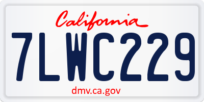 CA license plate 7LWC229