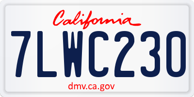 CA license plate 7LWC230