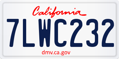 CA license plate 7LWC232