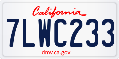 CA license plate 7LWC233