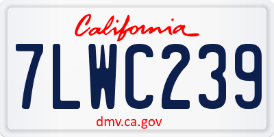 CA license plate 7LWC239