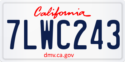 CA license plate 7LWC243