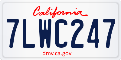 CA license plate 7LWC247