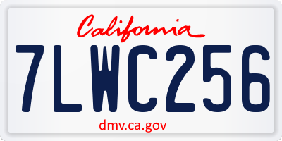 CA license plate 7LWC256