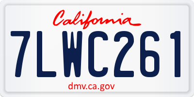 CA license plate 7LWC261