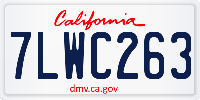 CA license plate 7LWC263