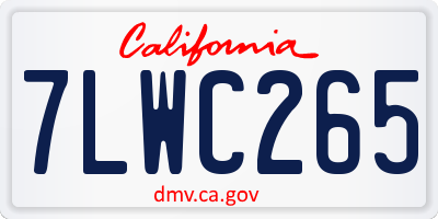 CA license plate 7LWC265