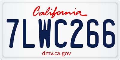 CA license plate 7LWC266