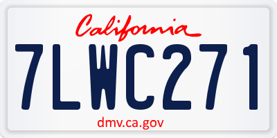 CA license plate 7LWC271