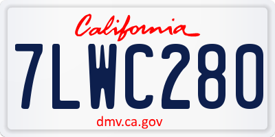 CA license plate 7LWC280