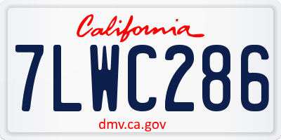 CA license plate 7LWC286