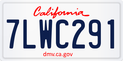 CA license plate 7LWC291
