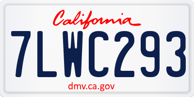 CA license plate 7LWC293