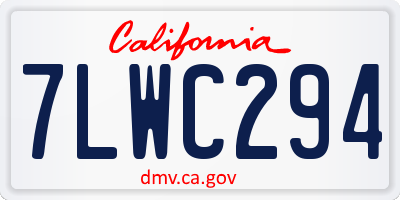 CA license plate 7LWC294