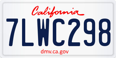 CA license plate 7LWC298