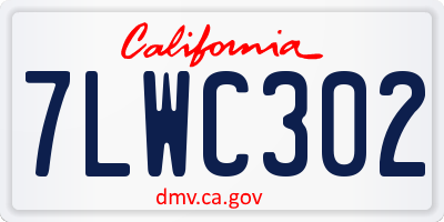 CA license plate 7LWC302