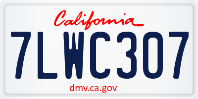 CA license plate 7LWC307