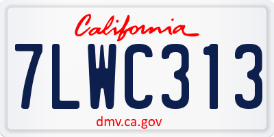 CA license plate 7LWC313