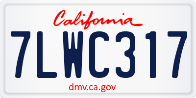 CA license plate 7LWC317