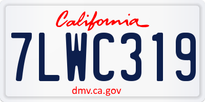 CA license plate 7LWC319