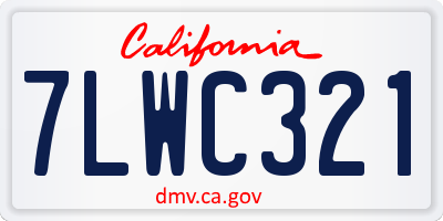 CA license plate 7LWC321