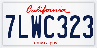 CA license plate 7LWC323