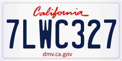 CA license plate 7LWC327