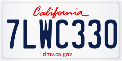 CA license plate 7LWC330