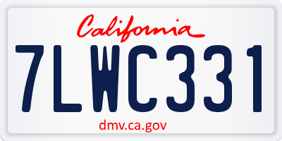 CA license plate 7LWC331