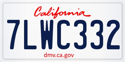 CA license plate 7LWC332