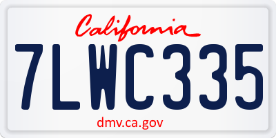 CA license plate 7LWC335