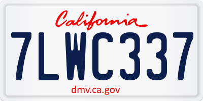 CA license plate 7LWC337