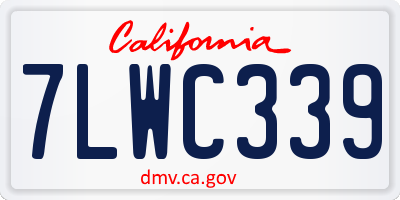 CA license plate 7LWC339