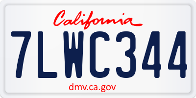 CA license plate 7LWC344