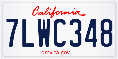 CA license plate 7LWC348