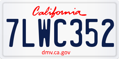 CA license plate 7LWC352
