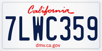 CA license plate 7LWC359
