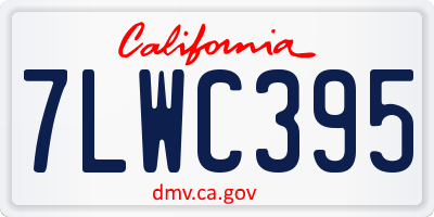 CA license plate 7LWC395