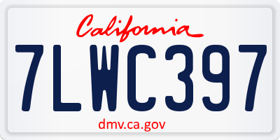 CA license plate 7LWC397
