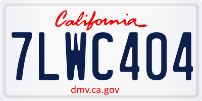 CA license plate 7LWC404