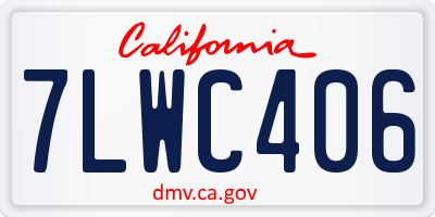 CA license plate 7LWC406